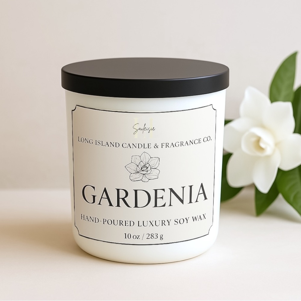Gardenia Natural Soy Wax Candle | Hand-Poured 10 oz Floral Scent | New - Picture 3 of 8